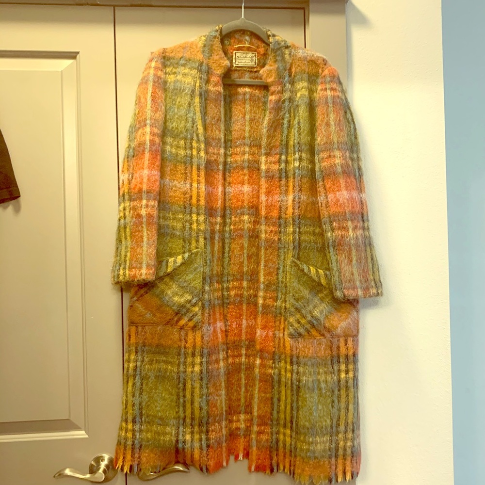 Vintage Plaid Mohair Coat made in Scotland